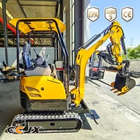 Mini-excavatrice haute performance Euro5 CE EPA 1.5T avec moteur Yanmar Kubota, faibles émissions, pour travaux agricoles, aménagement paysager et construction municipale