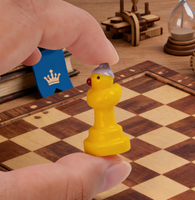 3D Miniatur-Enten-Schachfigur aus Harz, Niedliche Gelbe Tierfigur, Lustiges Brettspiel, Geschenk für Spieleliebhaber, Neuartiges Schreibtisch-Spielzeug