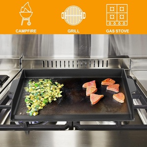 Piastra <span class=keywords><strong>in</strong></span> <span class=keywords><strong>Ghisa</strong></span> Pretrattata Antiaderente con Bordi Alti - Griglia per Facile Preparazione dei Cibi - Product Image 4