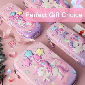 Durable Kawaii mignon dessin animé licorne <span class=keywords><strong>3D</strong></span> porte-stylo Estuche Escolar sac <span class=keywords><strong>à</strong></span> crayons étui grande capacité antichoc EVA pour les filles - Product Image 4