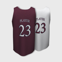 Maillots de basketball sublimés réversibles et respirants, logo personnalisé, maille performante 180 GSM, séchage rapide, maillot double face pour l'université