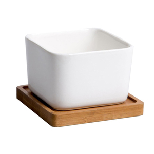 <span class=keywords><strong>Maceta</strong></span> de Cerámica Blanca Cuadrada Pequeña para Suculentas, Venta al por Mayor, <span class=keywords><strong>Maceta</strong></span> de Cerámica Rectangular para Decoración del Hogar y Escritorio - Product Image 1
