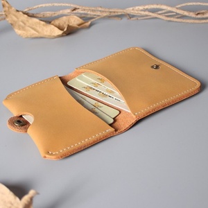 Handmade Slim Wallet Durable Organizer with Burnished Edges Genuine Leather Card Holder for Business Cards - Product Image 5