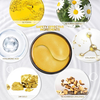 Logo personnalisé OEM cristal de collagène sous les yeux patchs anti-âge éliminer les cernes masque de traitement des yeux en or 24K