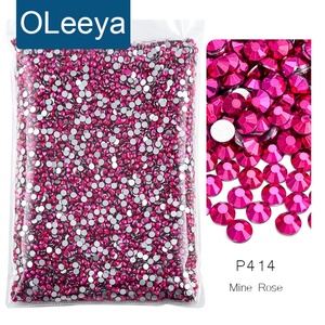 OLeeya Venta al por mayor 12 series Mine de corte igual, pedrería de cristal plateada y dorada de base plana, 100 grossos, para zapatos, bikinis, vestidos y manualidades - Product Image 1
