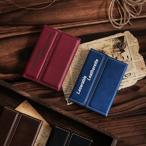 Porte-cartes en cuir synthétique personnalisé de qualité supérieure, gravable au laser, pour hôtel, restaurant, cadeau - Product Image 2