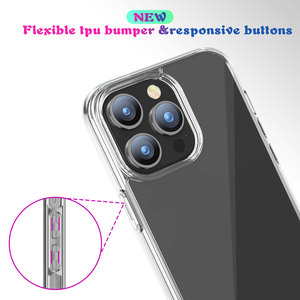 Para <span class=keywords><strong>iPhone</strong></span> 15 Pro Max Clear Case, Slim Fit 2 en 1 Hard PC Backplane Soft TPU Bumper Funda de teléfono a prueba de golpes para <span class=keywords><strong>iPhone</strong></span> 15 Pro Max - Product Image 3