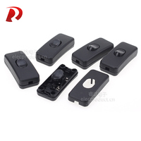 Interrupteur d'éclairage universel 303 110-250VAC 2A en ligne, noir et blanc, en plastique, interrupteur à bascule marche/arrêt sur cordon