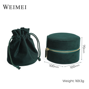 Weimei Custom Logo Velvet Case Organizer and Travel Jewelry <b>Storage</b> <b>Mini</b> <b>Box</b> With Pouch - Product Image 3