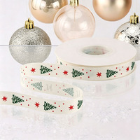 E-Magic Großhandel 5/8 Zoll Rot-Grünes Frohe Weihnachten Band & Frohes Neues Jahr Polyester-Baumwoll-Band für Weihnachten und Feiertage