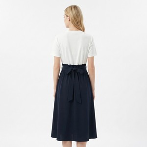 <span class=keywords><strong>Abito</strong></span> da donna a trapezio al ginocchio, <span class=keywords><strong>azzurro</strong></span>, con top a maniche corte e gonna a vita naturale scura, anti-piega, casual - Product Image 4