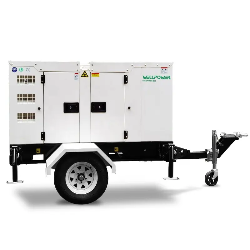 70kva 56kw Cummins gruppo elettrogeno elettrico montato su rimorchio generatore diesel da 56 kw