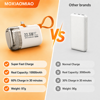 Batterie externe portable de poche 5000 mAh à charge rapide avec prise Type-C rétractable et support intégré pour urgences B2B