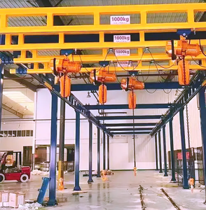 Grúa monorraíl suspendida de servicio ligero con diseño modular, capacidad de 300kg, 500kg, 1000kg, con polipasto de cadena. - Product Image 5