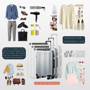 Set Valigie da Viaggio Trolley 2 Pezzi da 18 e 20 Pollici, Bagaglio a Mano <span class=keywords><strong>con</strong></span> Ruote Piroettanti, Set <span class=keywords><strong>Organizer</strong></span> per <span class=keywords><strong>Valigia</strong></span> - Product Image 6