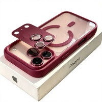 3/2/1 Set Casing Ponsel Magnetik Transparan TPU Mewah untuk 18/17 Pro Max/17 Matte Pelindung Lensa Kamera