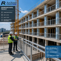 Balustrade modulaire en aluminium sur mesure pour projet de complexe hôtelier de luxe, résistante à la corrosion, en alliage 6063-T5, système de garde-corps de sécurité