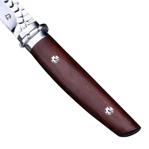 Couteau de cuisine à lame fixe en acier inoxydable, manche en bois Sour Twig, qualité DIY, épaisseur 6,0 mm, garantie 1 an, couteau à désosser et à fileter - Product Image 1