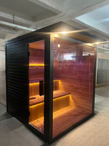 Sauna Redonda Tipo Barril, Cuadrada, Personalizada, para Interiores y Exteriores, de Cedro Rojo y Abeto - Product Image 2