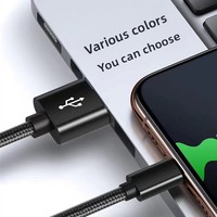 Grosir 3M 10FT nilon tenun USB-C kabel Data pengisian cepat 5M tembaga murni telepon seluler kabel kepang desain untuk