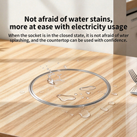 KLASS UK/US/EU Standard Smart Pop-Up Steckdose mit Gehärteter Glasoberfläche, USB Typ-C Ladegerät, 2 Steckplätze, WLAN-Sicherheitsschutz-Tür