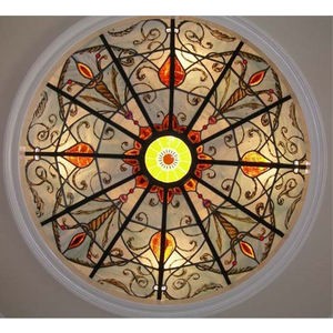 Domo de cristal pintado a mano con patrones personalizados para pasillo, cúpula de techo con diseño de fábrica de vidrio pintado a mano - Product Image 2