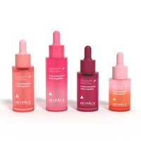 Flacon pulvérisateur carré en plastique PET pour soins de la peau et crème pour les yeux, 20g/30g/50g, transparent avec impression sérigraphique