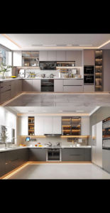 ตู้ครัวโมดูลาร์แบบทันสมัยโครงการก่อสร้างแบบครบวงจรที่กำหนดเองสำหรับทั้งบ้านตู้ครัวเต็มรูปแบบ - Product Image 3