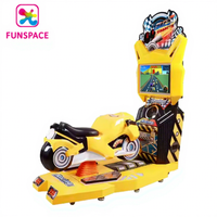 Funspace Machine d'amusement d'intérieur pour enfants Machine de jeu de course de moto avec écran de 22 pouces pour enfants