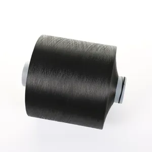 Hilo negro teñido para tejer cinta, 300D/96F, dty, de poliéster reciclado, venta de fábrica
