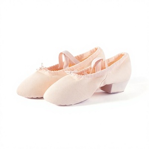 Baifa Dancin <b>Women</b> Soft Canvas Ballet <b>Shoes</b> With Elastic Strap Flat Heel Dance Slippers High Quality Original Canvas Low MOQ OEM - Product Image 4