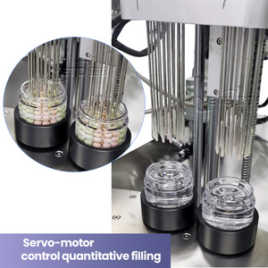 Linea di Produzione Automatica YETO a Doppia Testa Monoblocco Rotativa per Riempimento, Tappatura e Pressatura di Bottiglie di Cosmetici - Product Image 3