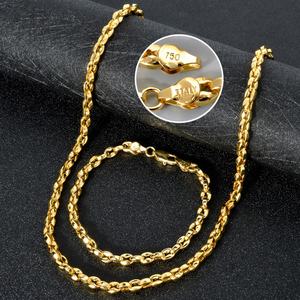 Conjunto de Joyería de Lujo Clásico Personalizado, Collar y Pulsera de Latón Chapado en Oro de 18K para Mujer, Regalo de Boda, Compromiso, Aniversario, Fiesta - Product Image 1