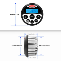 Radio marine stéréo lecteur MP3 Audio étanche et haut-parleurs ronds marins de 4 "et antenne FM AM pour moto de chariot de Golf ATV UTV