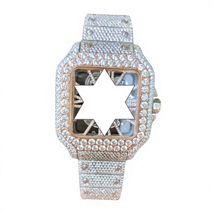 Reloj Mecánico Cuadrado de Lujo con Incrustaciones de Diamantes, Caja de Oro Blanco, Esfera de Cristal de Zafiro, Analógico, Unisex, Reloj de Moda - Product Image 1