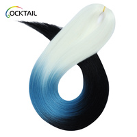 Cheveux de tressage pré-étirés teints par couleur bleue blanche, tresse facile libre d'embrouillement de différentes couleurs