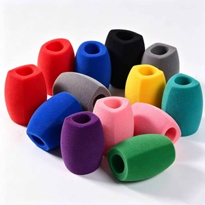 Cache-micro carré en <span class=keywords><strong>mousse</strong></span> personnalisé <span class=keywords><strong>avec</strong></span> logo pour microphone portable – Protection anti-vent pour reportage et interview - Product Image 4