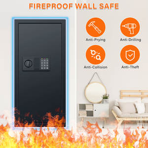 फैक्टरी मूल्य ब्लैक वॉल स्थापित सुरक्षित बॉक्स इलेक्ट्रॉनिक लॉक + कुंजी लॉक सुरक्षित बॉक्स भंडारण और आसानी से सभी स्टील कैबिनेट स्थापित करें - Product Image 5