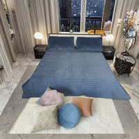Vente flash - Ensemble de literie de luxe sur mesure en velours 100% polyester, couette et draps pour la chambre à coucher