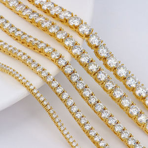 Cadena de Eslabones de Plata 925 Chapada en Oro de 18K Xingyue, 2-6mm, Joyería Fina para Venta al por Mayor, Collar de Moissanita para Regalos - Product Image 2