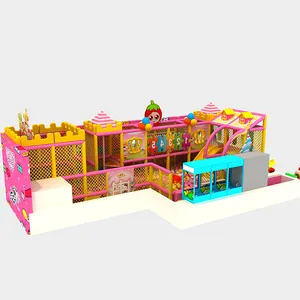キャンディーをテーマにした子供用遊具ゲームソフト屋内遊具キッズ大型屋内遊び場、スライド付き遊園地