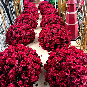 ลูกบอลดอกกุหลาบสีแดงขนาดใหญ่80ซม. สำหรับงานแต่งงานลูกบอลดอกไม้ทำด้วยมือตรงกลาง - Product Image 1