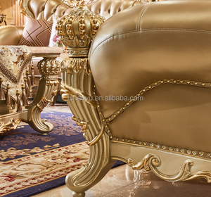 أريكة خشبية كلاسيكية من المصمم الأوروبي تشيسترفيلد غرفة معيشة فاخرة من الجلد الأصلي - Product Image 6