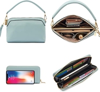Conjunto de monedero y cartera para mujer, bolso Hobo grande, a la moda, bandoleras cruzadas, cartera