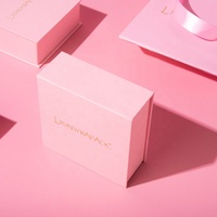 Boîte à bijoux de luxe avec logo personnalisé avec miroir Conception d'emballage en papier Ensemble cadeau de collier de bijoux Bague Boîtes d'emballage avec sac