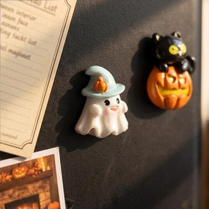 Mini-aimants décoratifs en résine moulée, motifs fantômes scintillants et colorés, formes variées, thèmes Halloween - Product Image 4