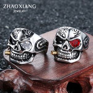 Bague Crâne en Acier Inoxydable pour Hommes, Bijoux Punk, Accessoires de Doigt, Style Hip Hop, Cadeaux Tendance - Product Image 3