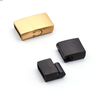 Vente en gros de fermoirs magnétiques carrés en acier inoxydable 8*3 mm 10*3 mm pour bracelet en cuir, fabrication de bijoux DIY