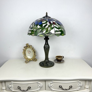 Longhuijing 16 Inch for Dome Stained Glass <b>Rose</b> Pattern E27 AC Powered LED 2700K Mediterranean Flexible Simple Eco-Friendly - Product Image 2