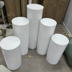Elegante Acrilico Plinths Wedding <span class=keywords><strong>Cake</strong></span> Cilindro Piedistalli Stand per Le Parti